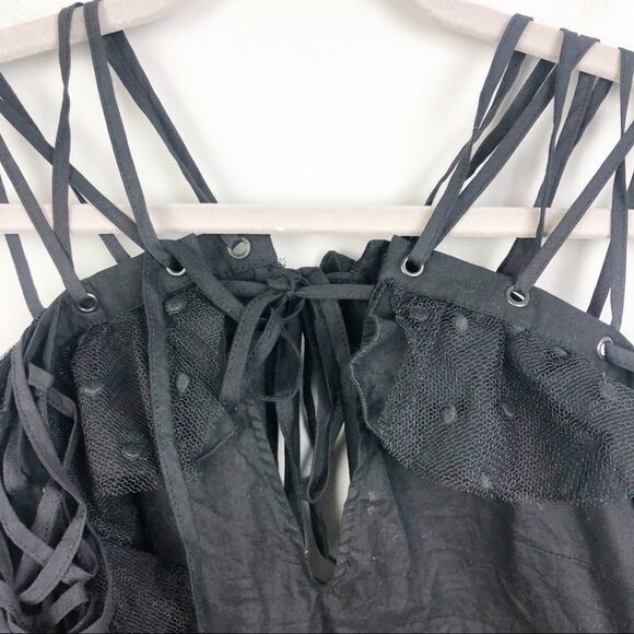 STEVIE MAY | Shadow Top Black Lace Up Plunge Top - Picture 7 of 11